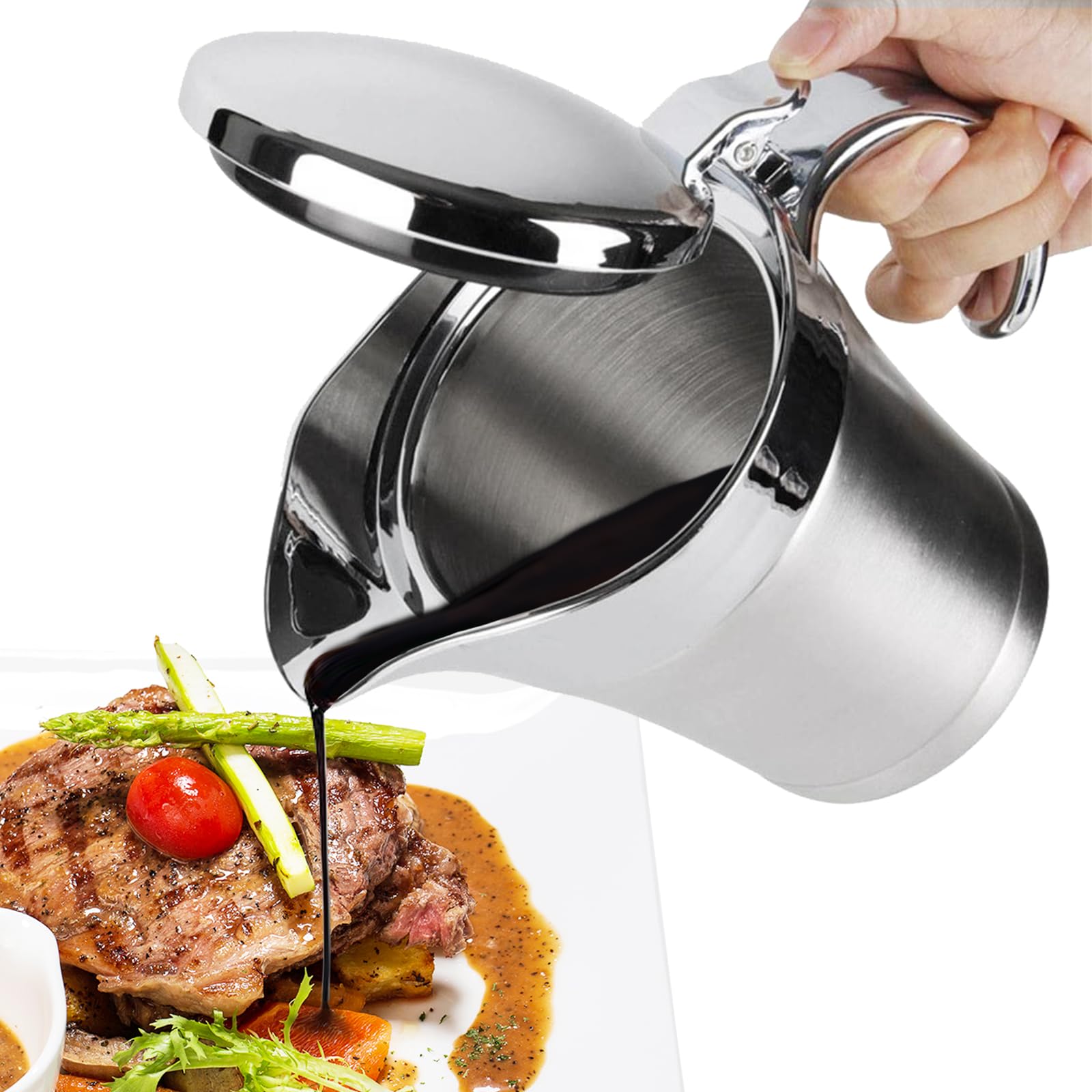 ISTOOLL Gravy Boat, cuerpo de acero 304, duradero para salsas.