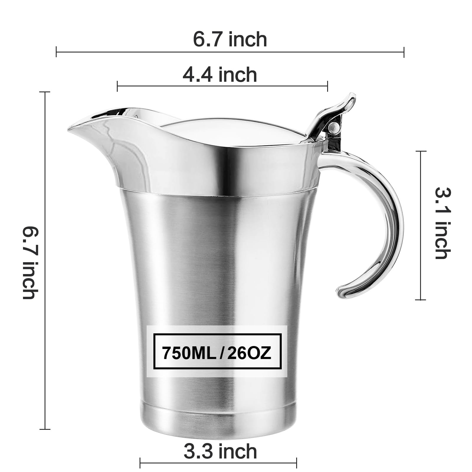 ISTOOLL Gravy Boat, tapa con bisagra, sirve con una mano.