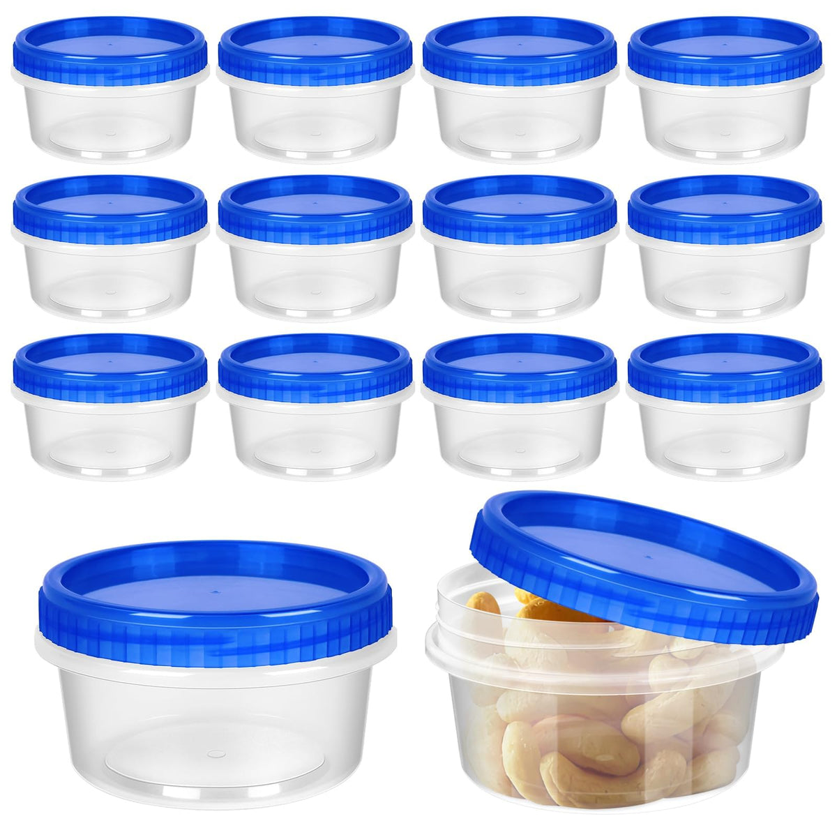 ISUSSER contenedor congelador 12 piezas con tapa azul, ideal para porciones diarias