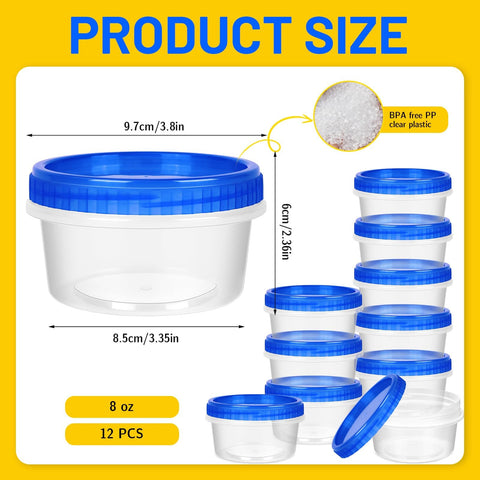 ISUSSER contenedor de 8 onzas apilable, perfecto para almacenamiento de comida
