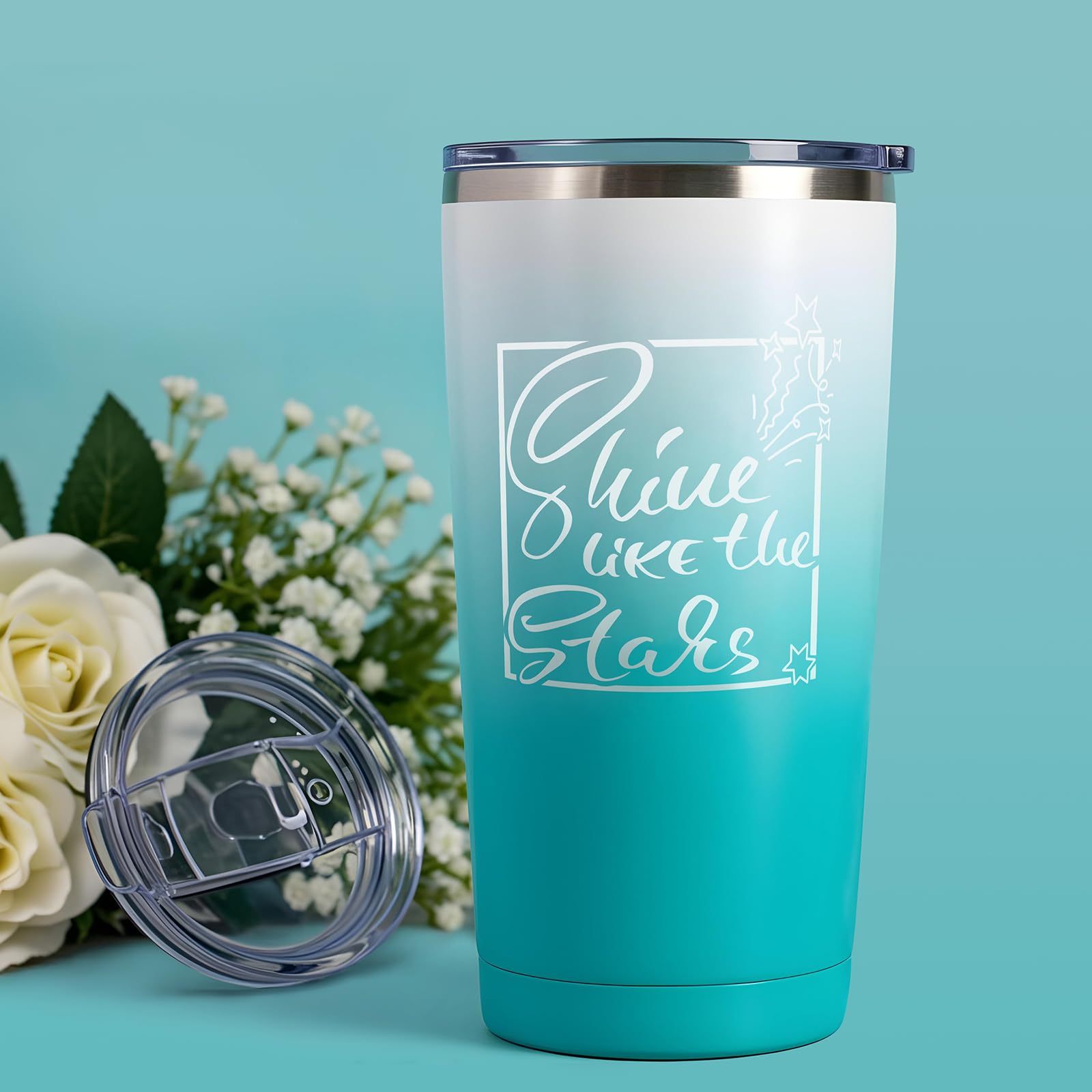 ITABLETAS cesta regalo con tumbler de vino y frase brilla como las estrellas