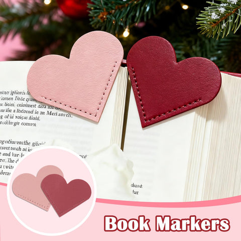 Ithmahco marcadores-corazon: dos marcadores elegantes para marcar páginas con cariño.