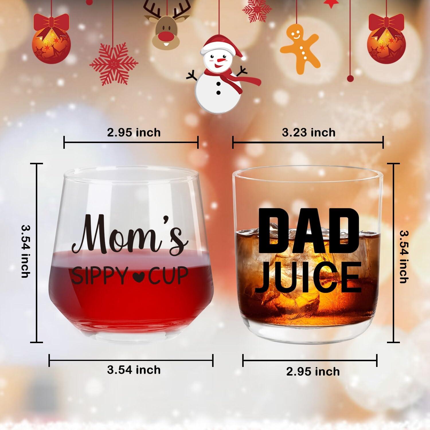 Conjunto de copas Ithmahco para padres, regalo único para Navidad.