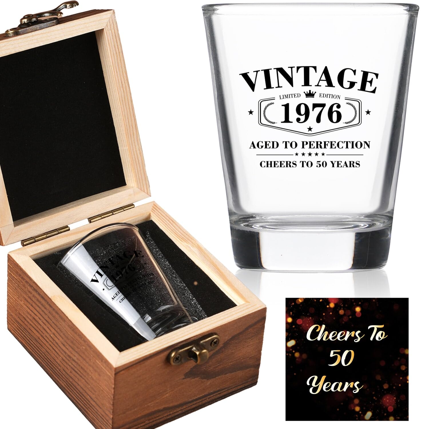 Ithmahco vaso chupito vintage 1976 para celebrar 50 años con estilo.