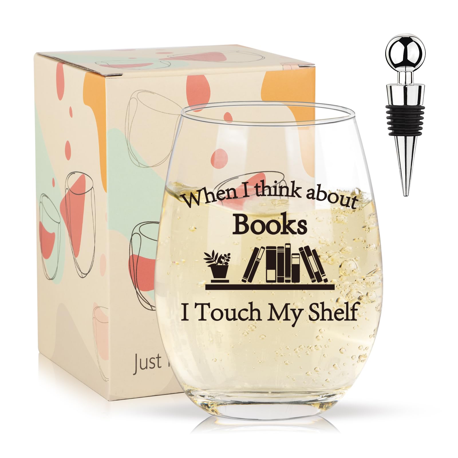 Ithmahco vaso vino sin tallo, frase literaria, ideal para lecturas y momentos de relajación.