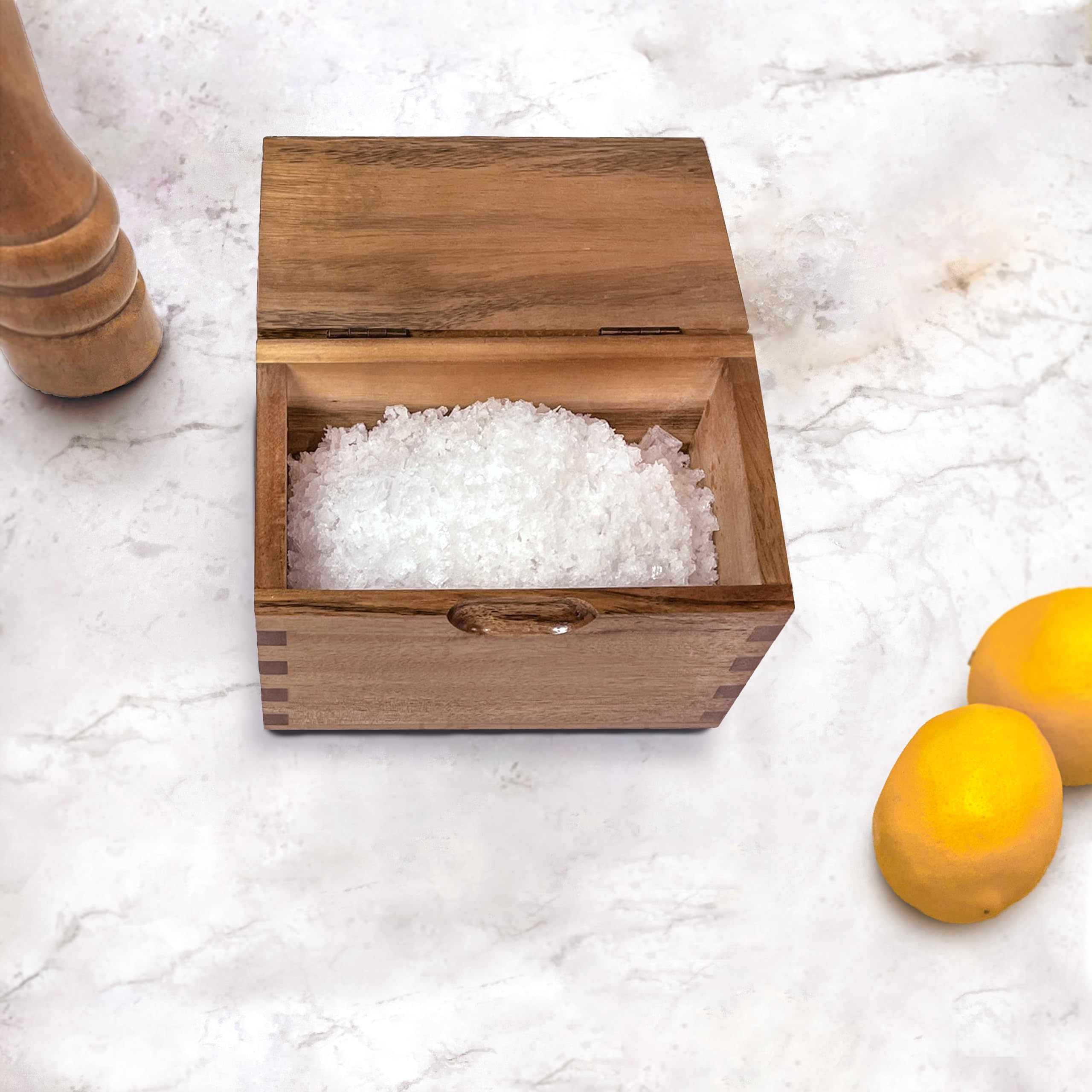 Itomoyo salero de acacia resistente al agua para uso diario y limpieza fácil.
