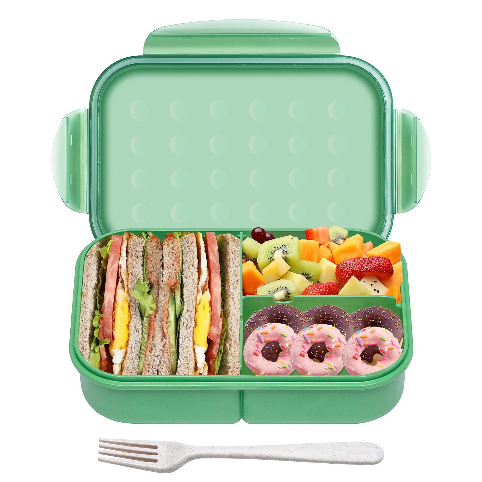 Itopor Bento con tres compartimentos para comidas equilibradas en casa, escuela o trabajo.