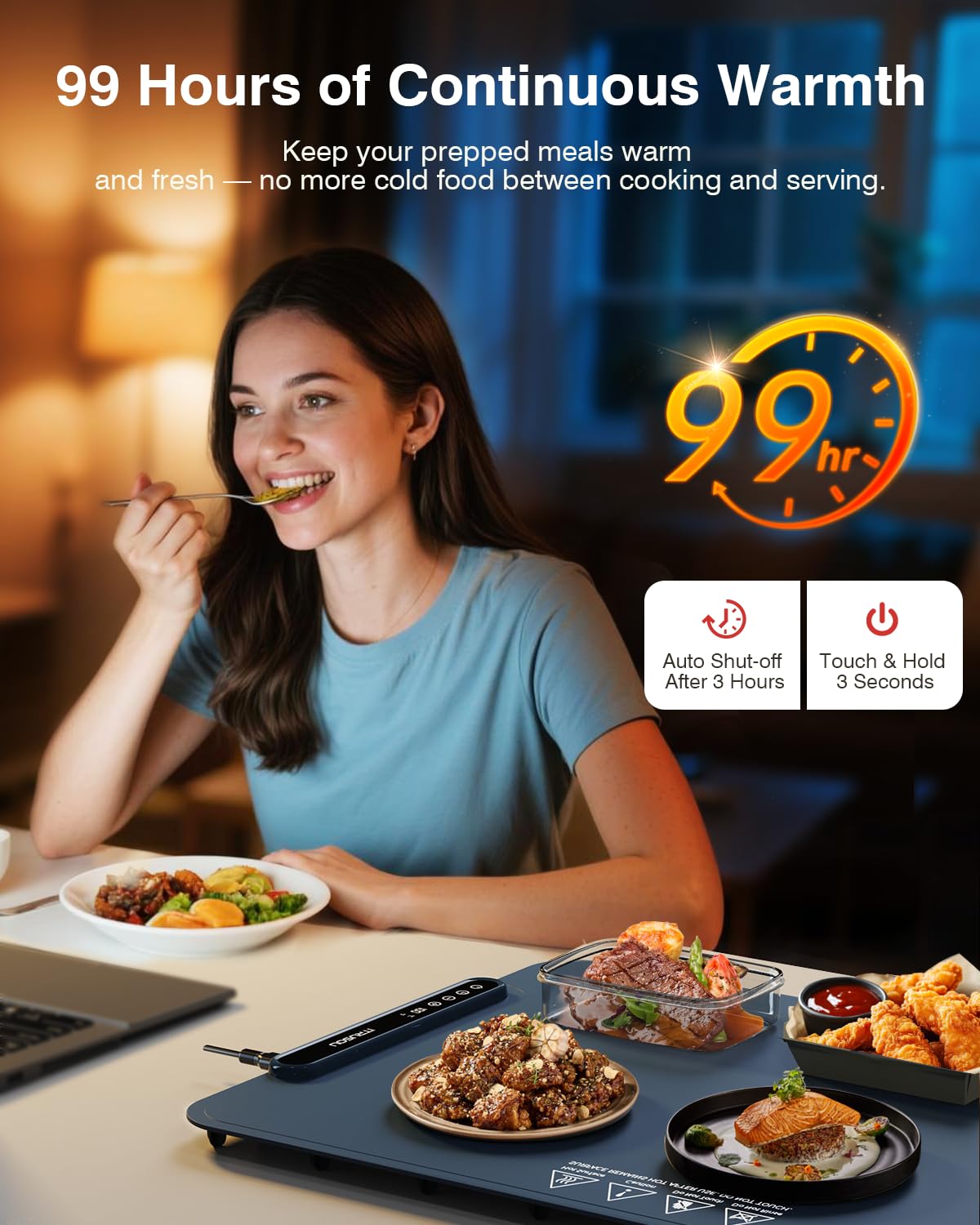 Itrusou calentador continuo 99h mantiene la comida caliente para eventos.