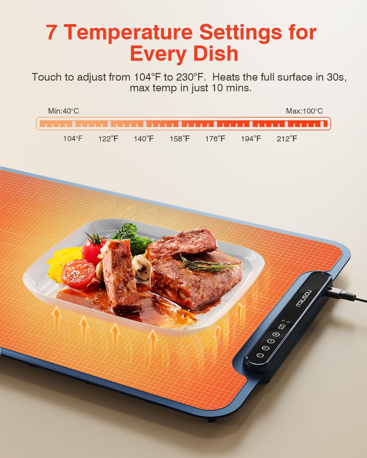 Itrusou siete-niveles-temperatura para adaptar el calor a cada plato.