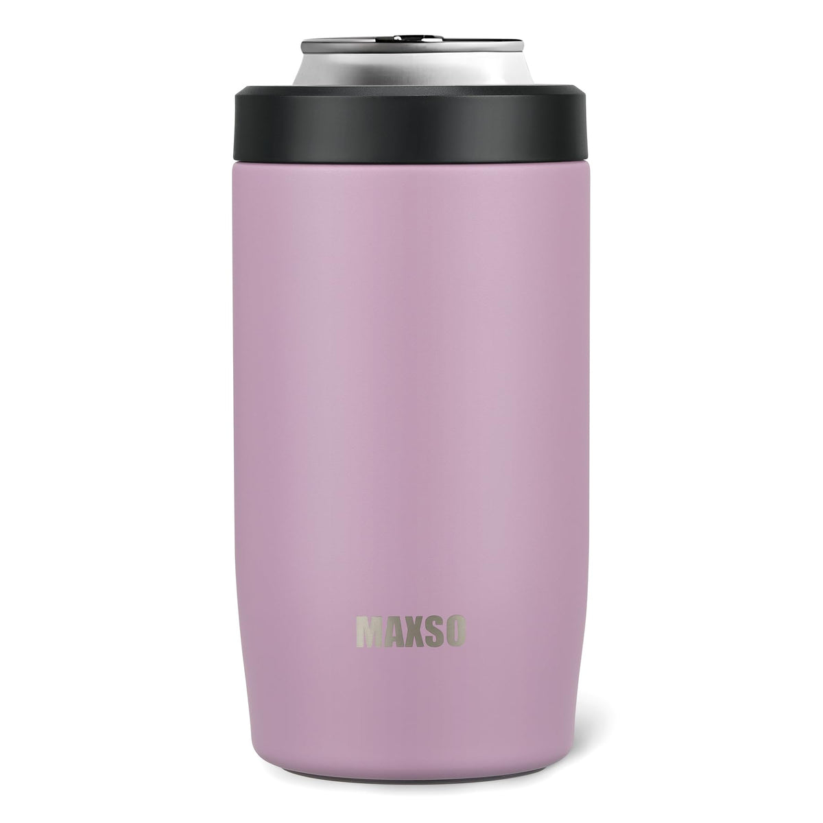 Itslife enfriador 4 en 1 para lata 12 oz violeta, cómodo de sostener al aire libre.