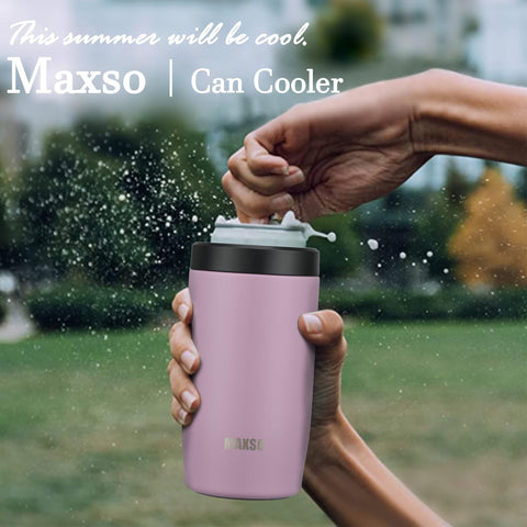 Itslife enfriador 4 en 1 para lata 12 oz violeta, perfecto para fiestas en jardín.