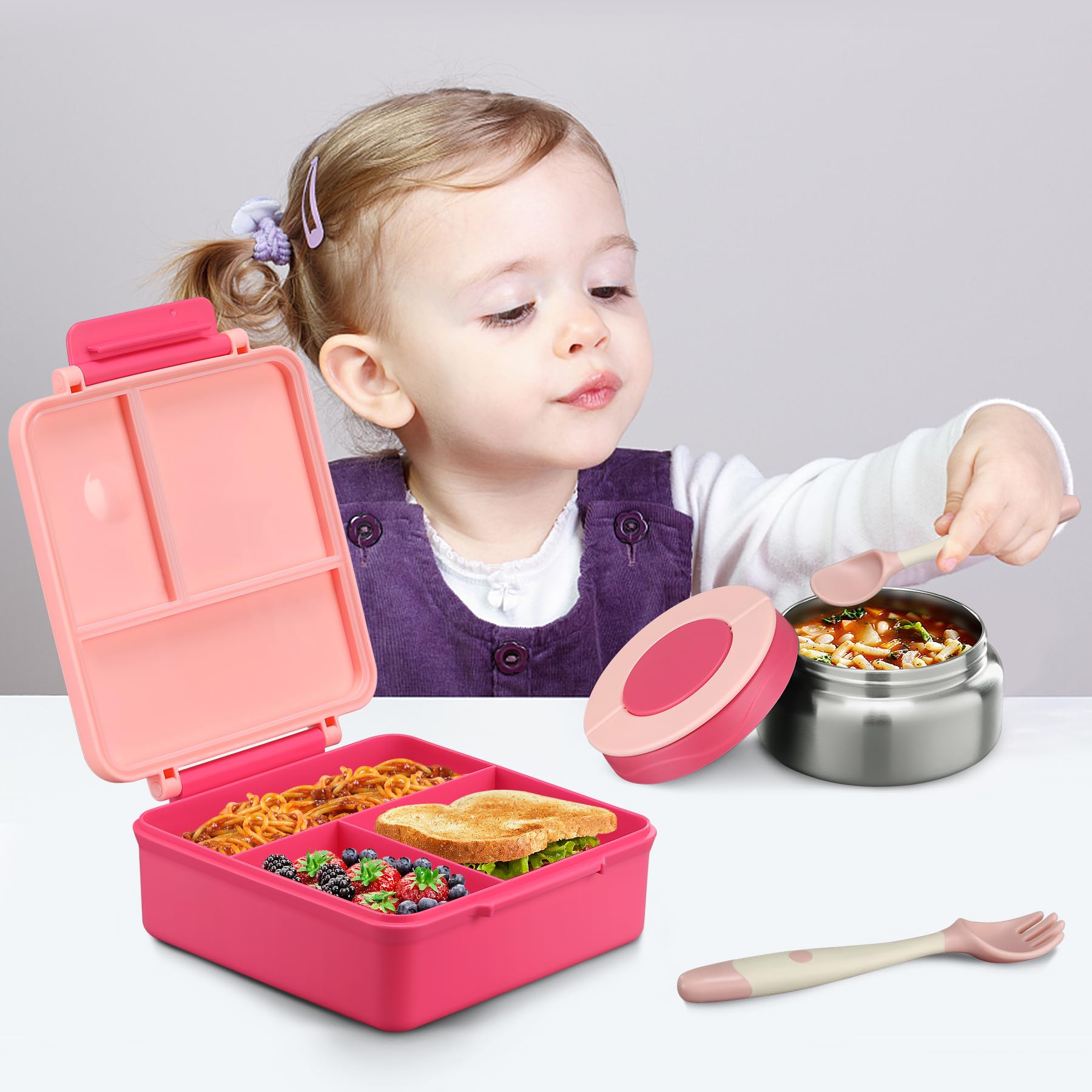 Itslife bento rosa diseño práctico para la escuela y la comida