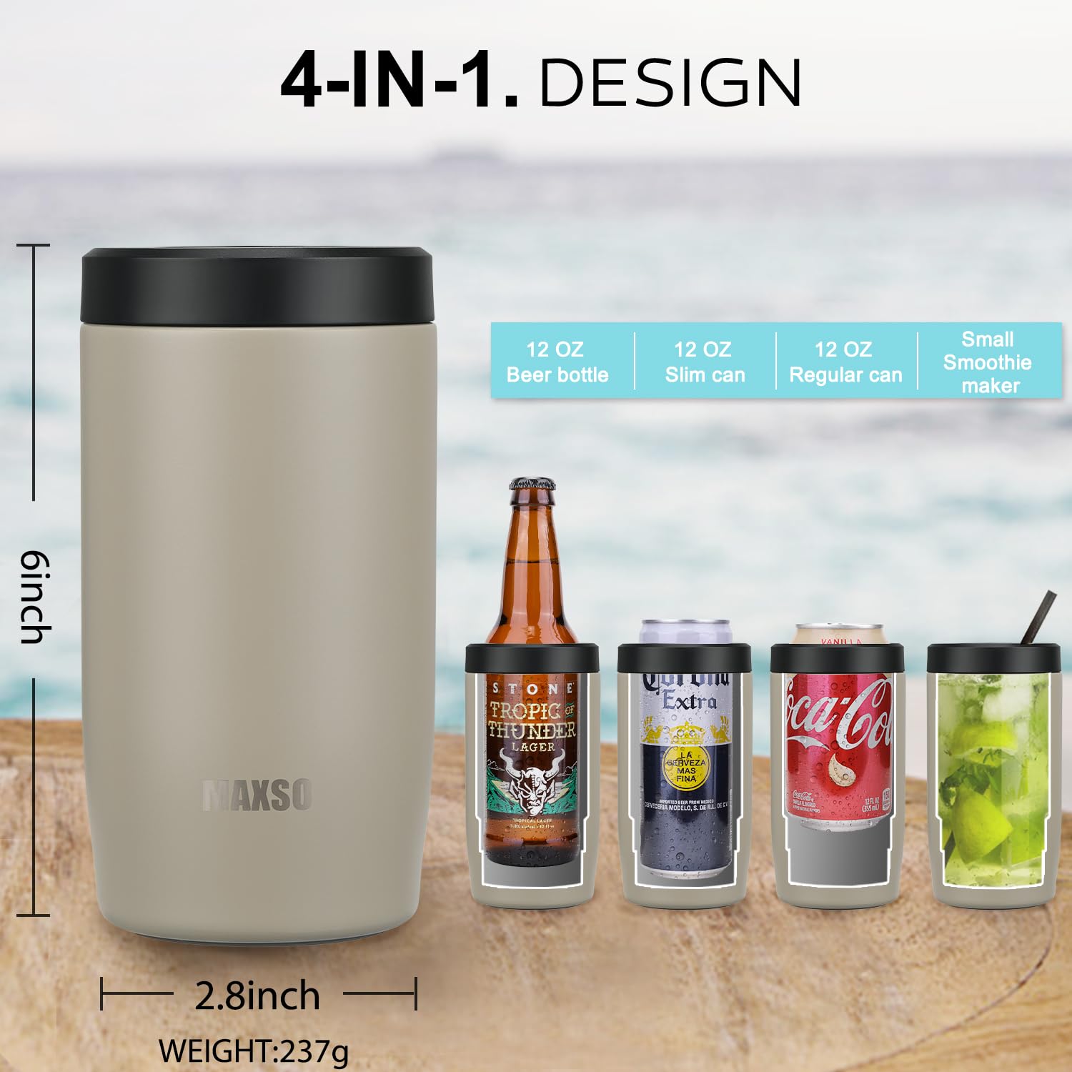 Itslife es compatible con latas de 12 oz para fiestas y salidas.