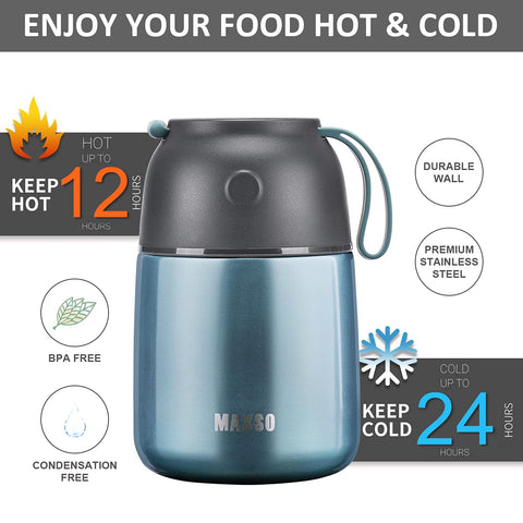 Itslife jar termico para comida: acero inoxidable resistente y apto para lavavajillas.