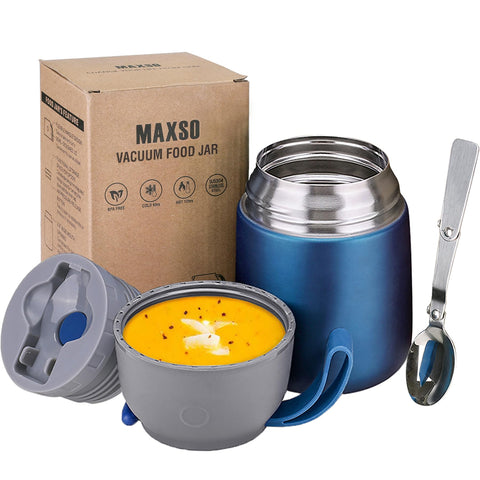 Itslife jarro térmico de alimentos azul, frontal, ideal para llevar comidas calientes