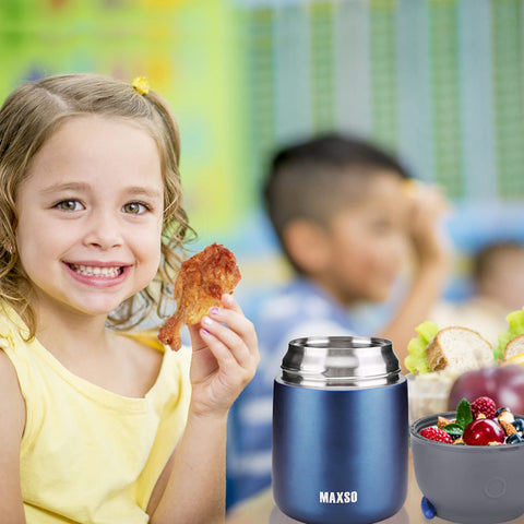 Itslife jarro térmico para porciones de comida, azul, perfecto para almuerzo escolar