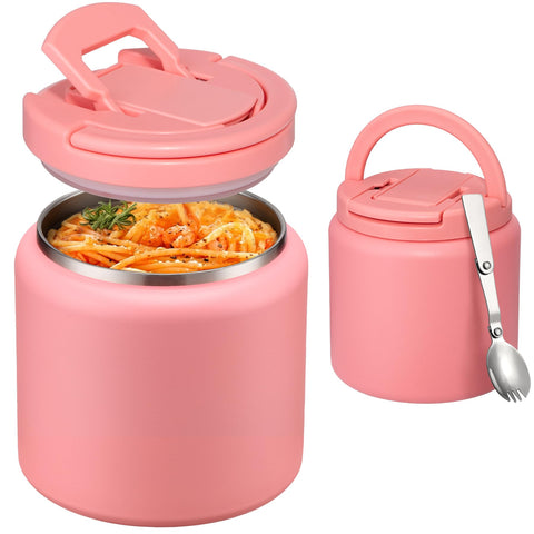 Itslife Termo Sopa rosado con tapa hebilla, ideal para almuerzos escolares.