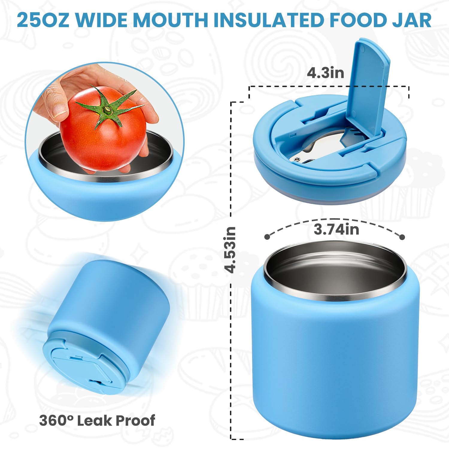 Itslife Soup Thermo boca ancha azul facilita rellenar y limpiar