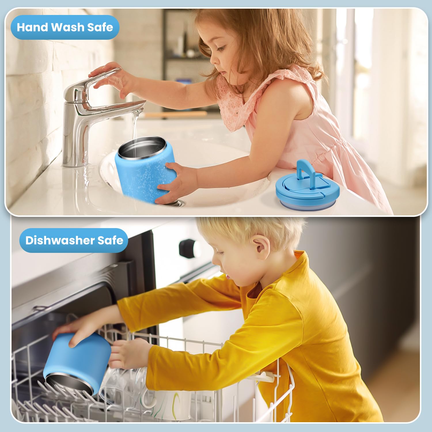 Itslife Soup Thermo cuchara oculta azul lista para comer en cualquier momento