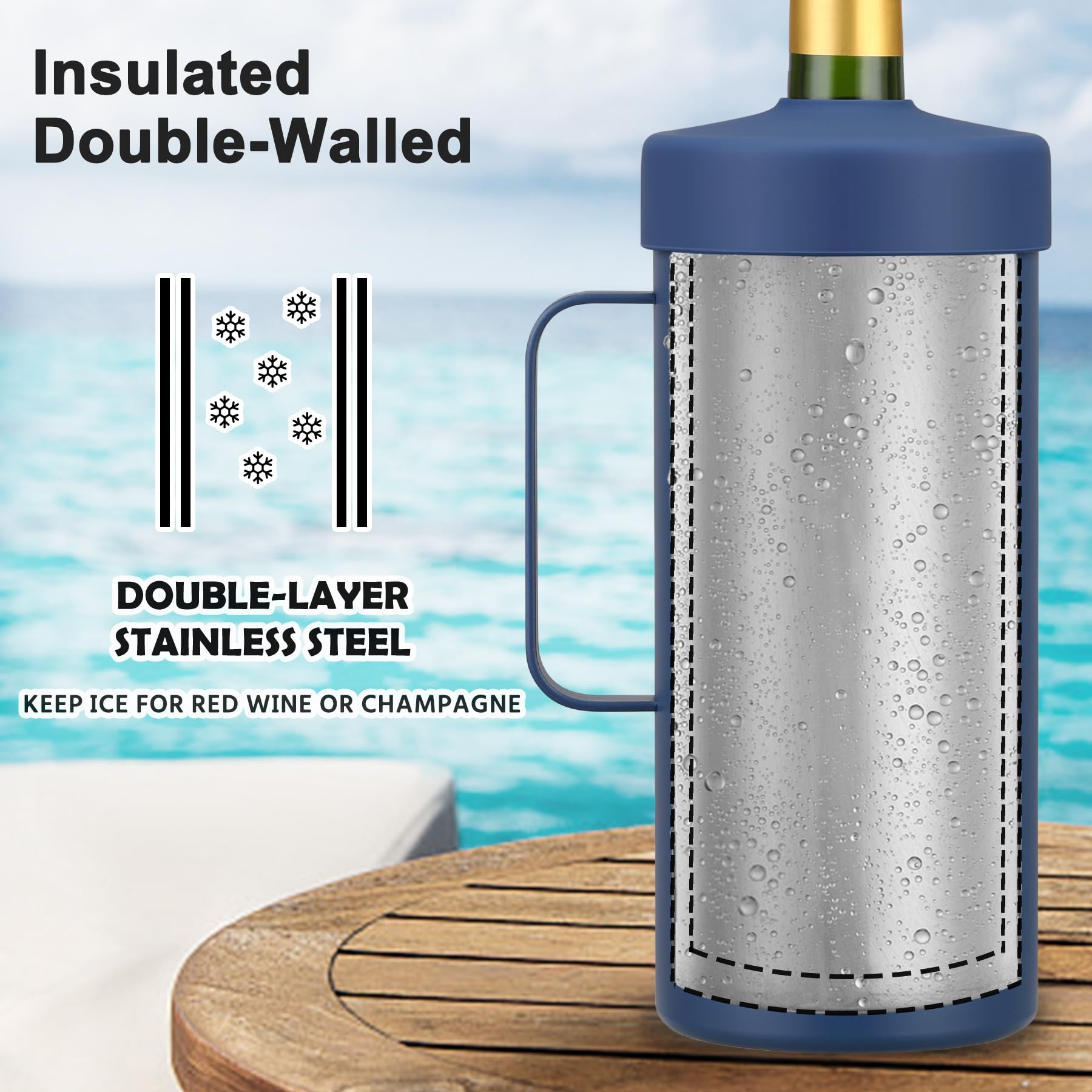 Itslife taza-aislada-2-en-1 con mango, ideal para bebidas refrescantes durante viajes.