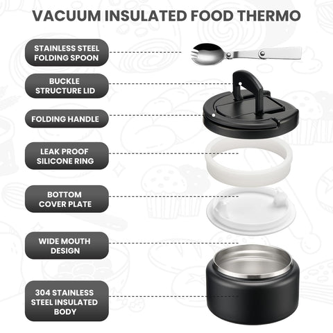 Itslife Termo de acero inoxidable 304 para meriendas diarias.