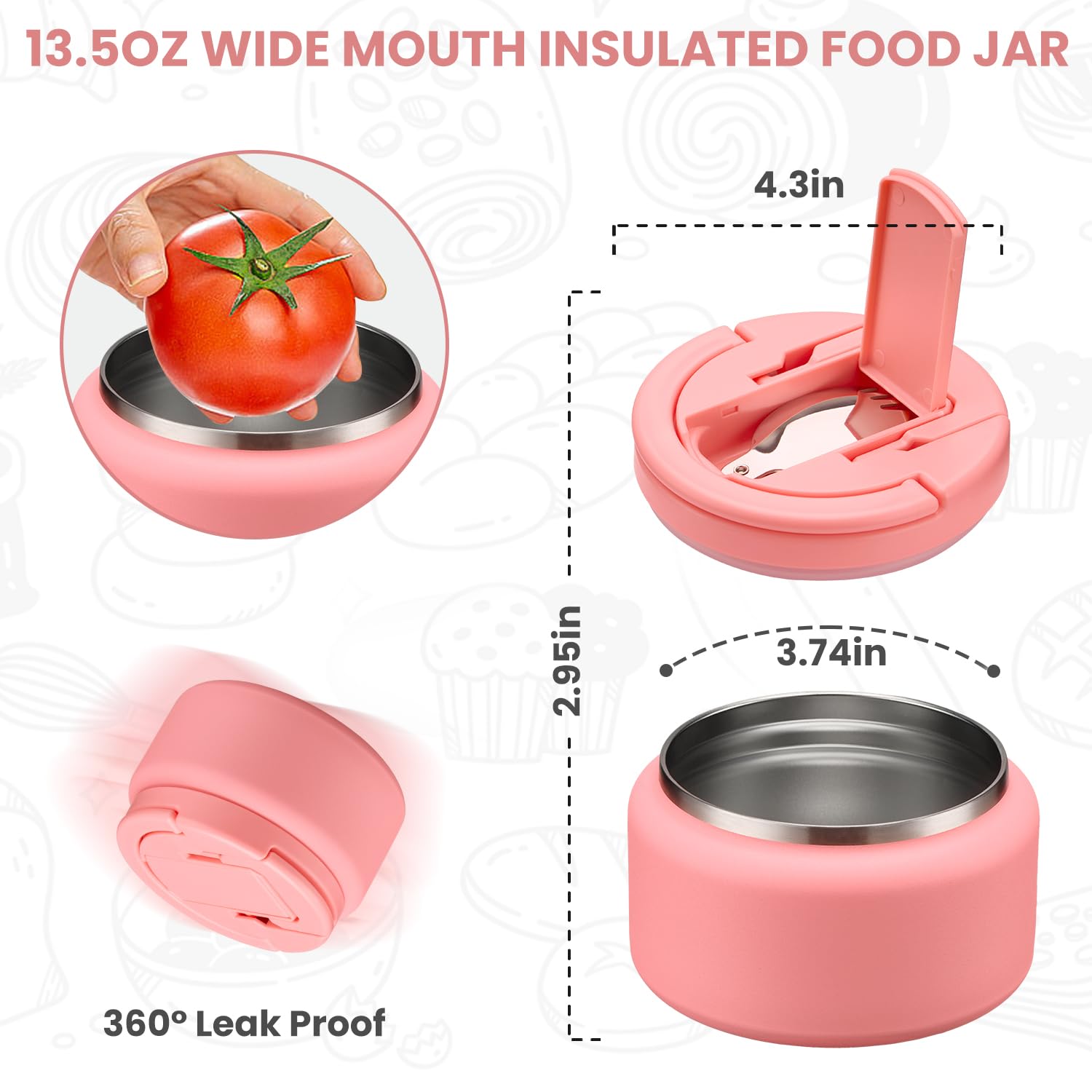 Itslife termo de boca-ancha 400 ml facilita rellenar y limpiar.