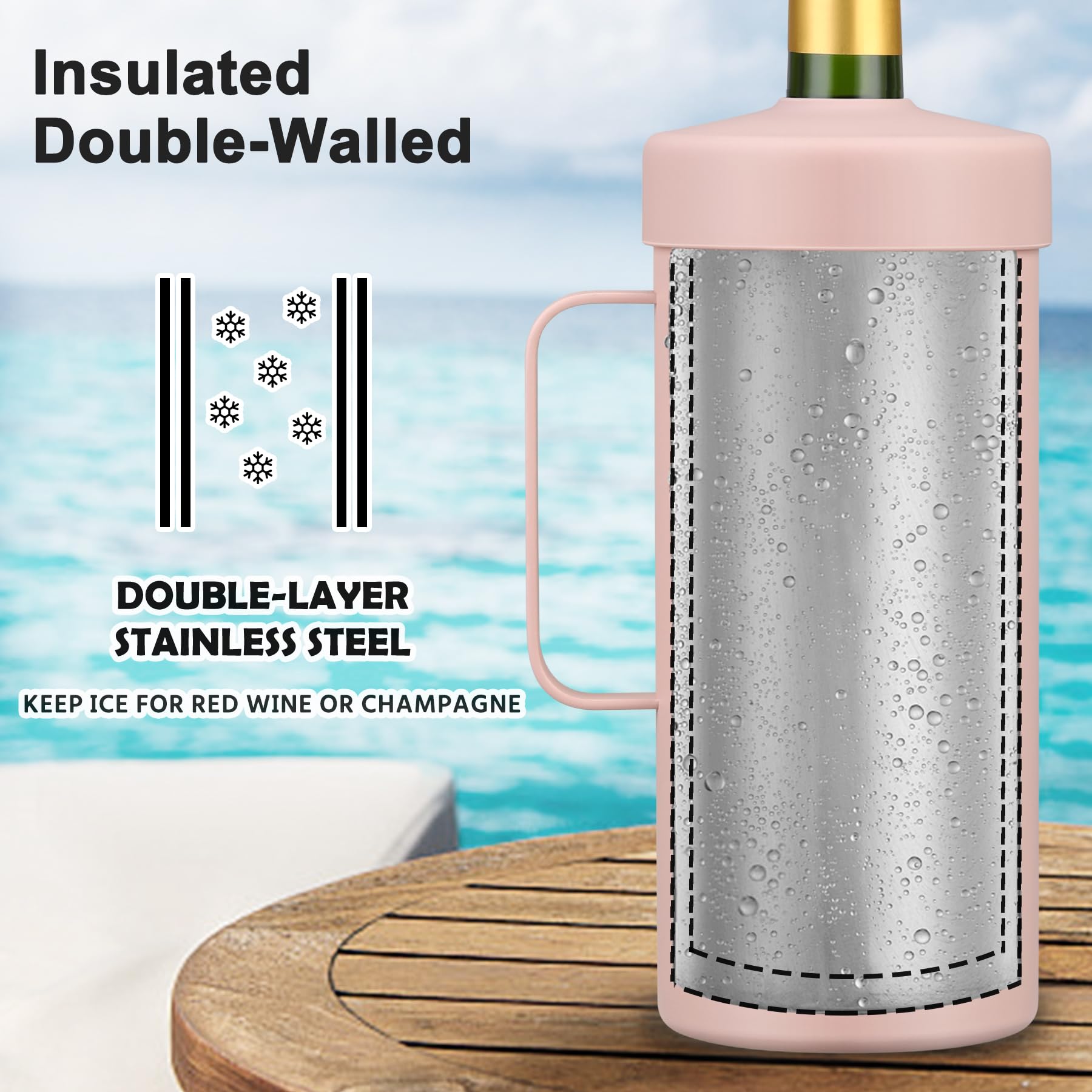 Itslife vaso-termo portátil, cómodo de llevar y mantiene bebidas frías.