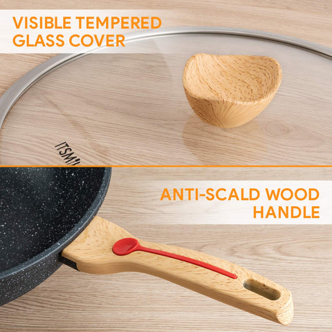 ItsMillers wok con mango ergonómico y silicona para manejo seguro