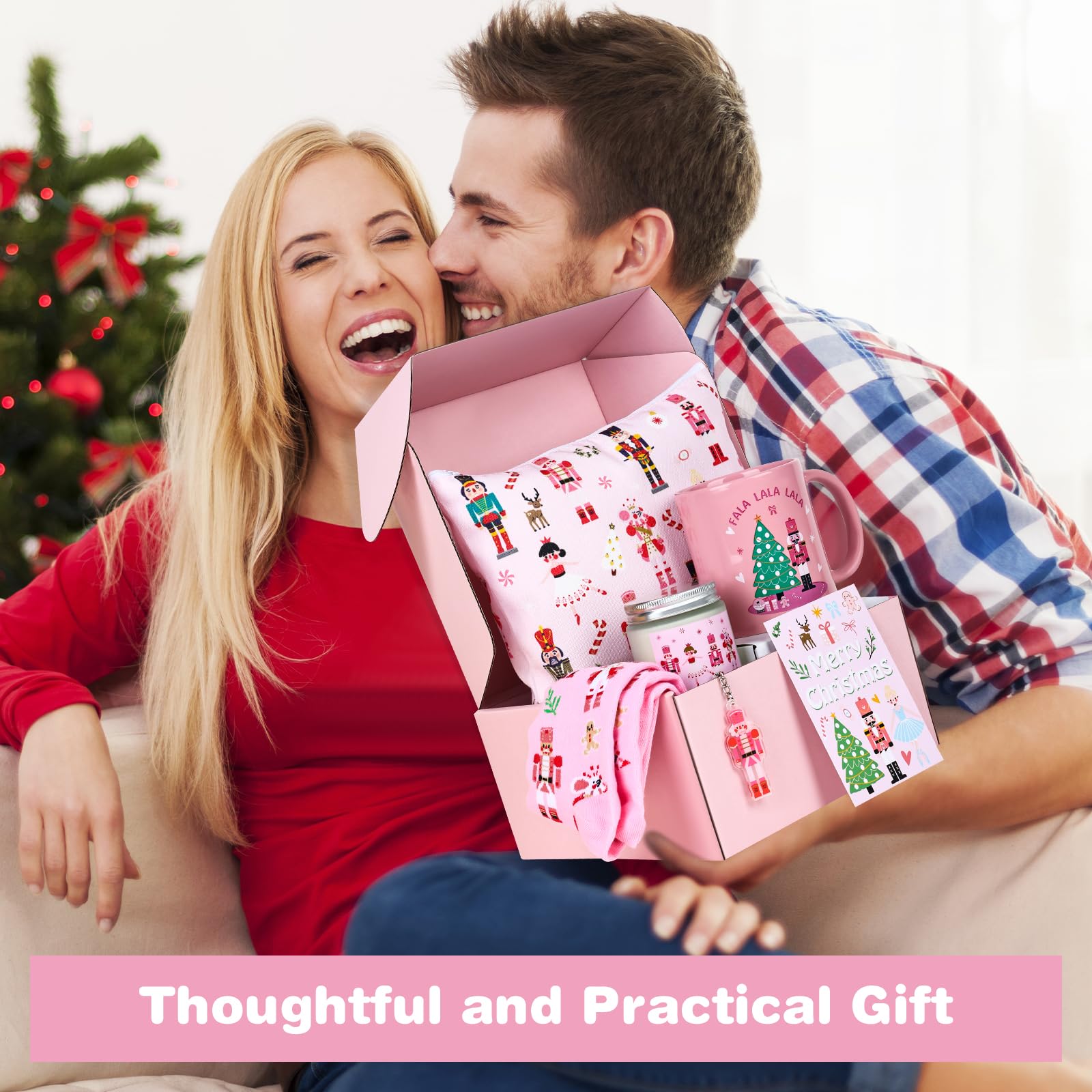 IUUIVV caja regalo rosada cascanueces navidad, presentación elegante