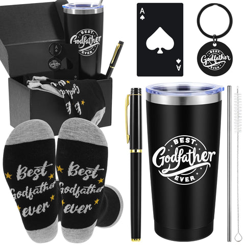 IUUIVV Taza 20oz aislada con grabado de padrino, ideal para bebidas calientes o frías.