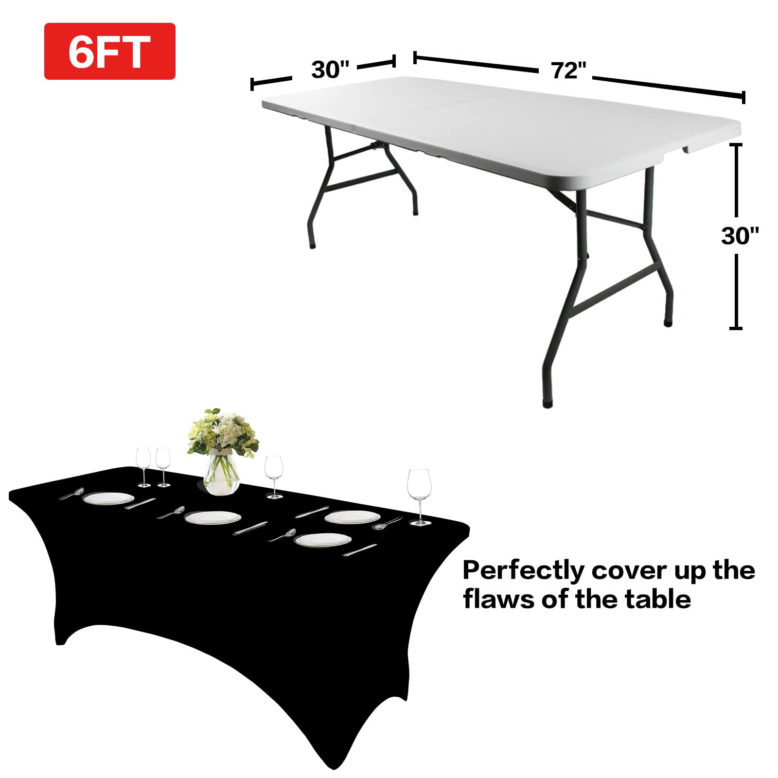 IVAPUPU mantel elastano rectangular con diseño de cuatro lados para un ajuste firme