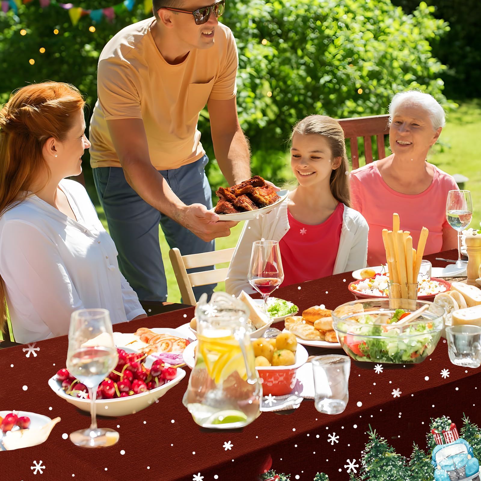 IVAPUPU mantel navideño, cuidados sencillos y tamaño estable