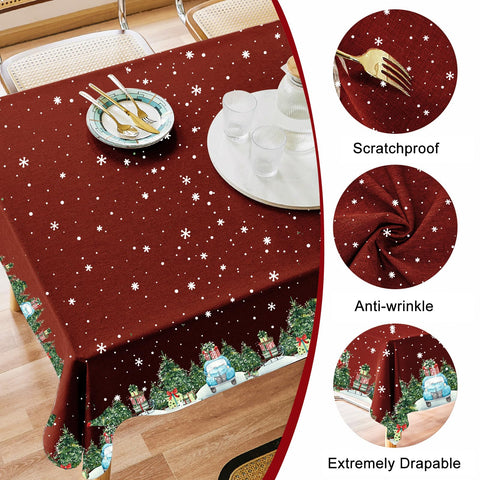IVAPUPU mantel navideño, lavable y práctico para fiestas