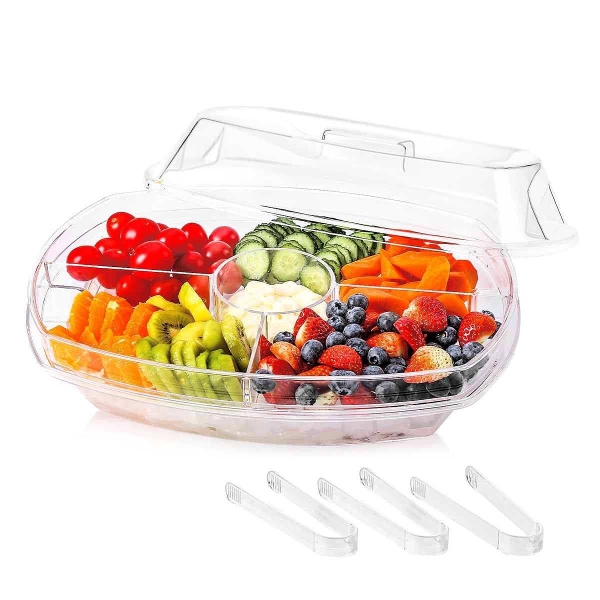 IVYHOME bandeja fruta hielo para mantener la fruta fresca durante fiestas.