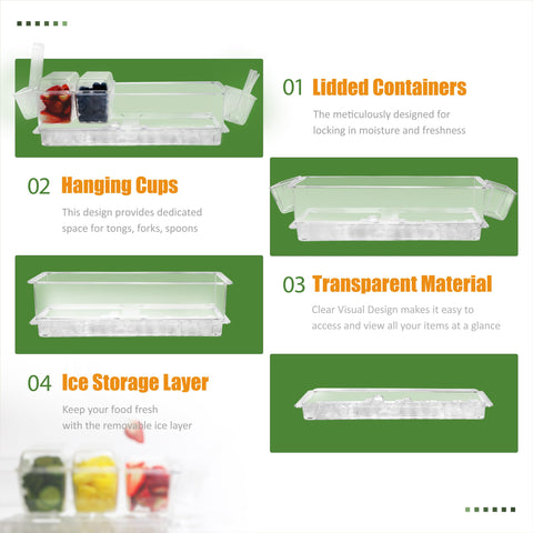 IVYHOME bandeja de hielo removible, mantiene los condimentos fríos.
