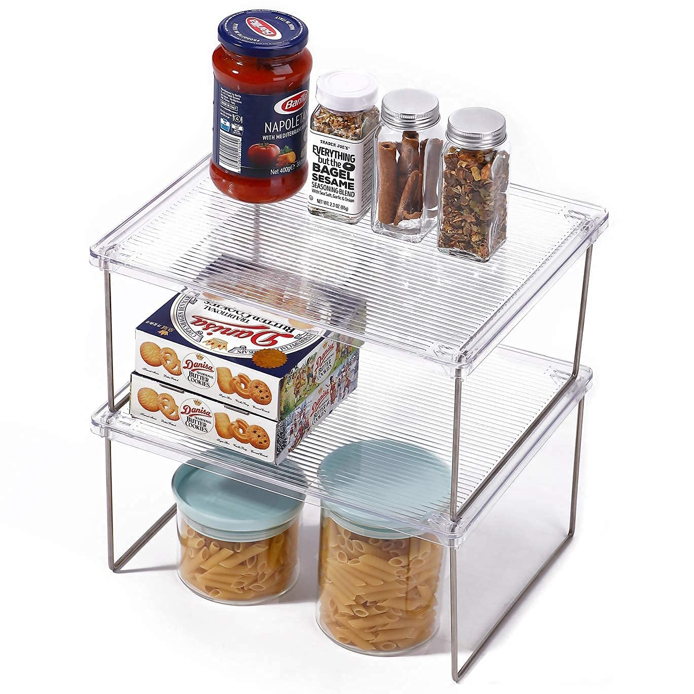 IVYHOME organizador despensa plegable con patas metálicas para maximizar el espacio.