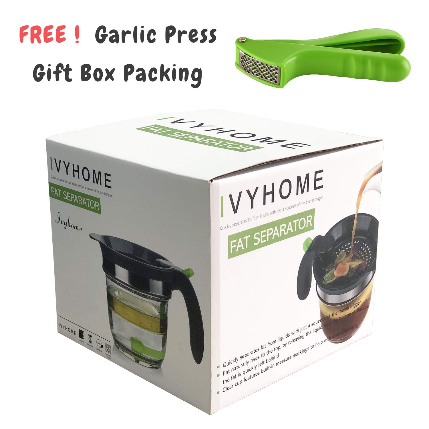 IVYHOME separador de grasa apto para lavavajillas en la bandeja superior