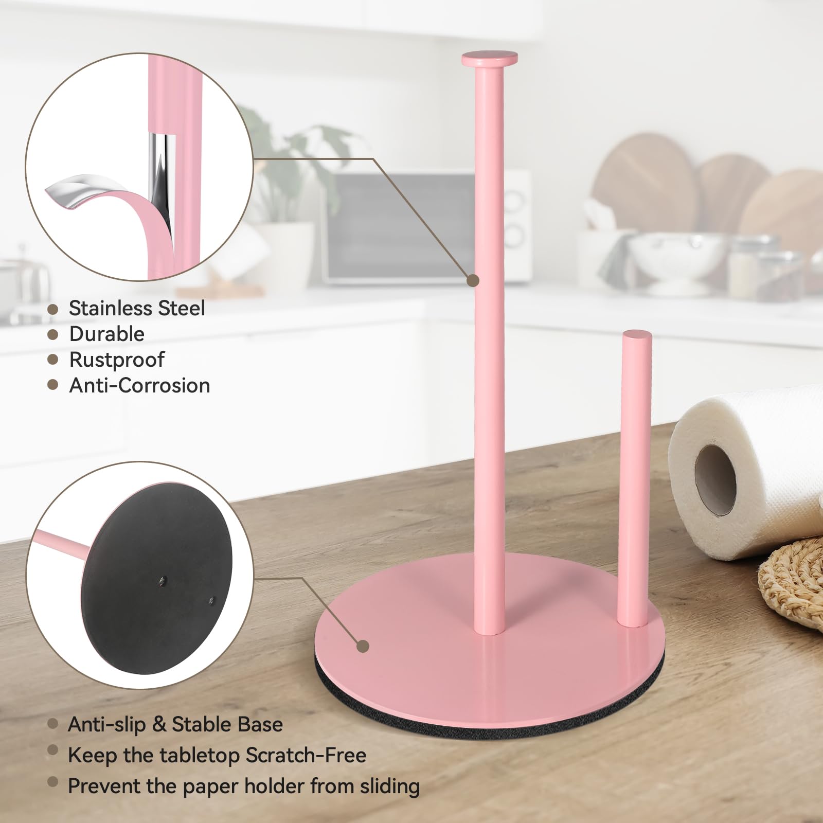 iwapuy portarrollos rosa diseño lateral previene hundimiento del rollo