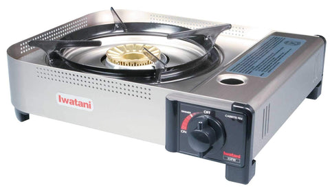 Iwatani 35FW, quemador-portátil, ideal para cocinar al aire libre en interiores.