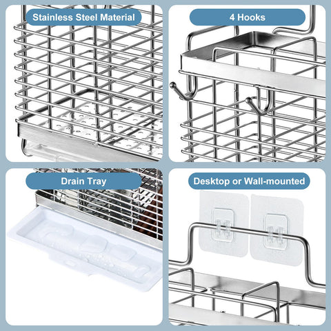 IWNTWY bandeja-drenaje-utensilios facilita secar cubiertos con ventilación adecuada.