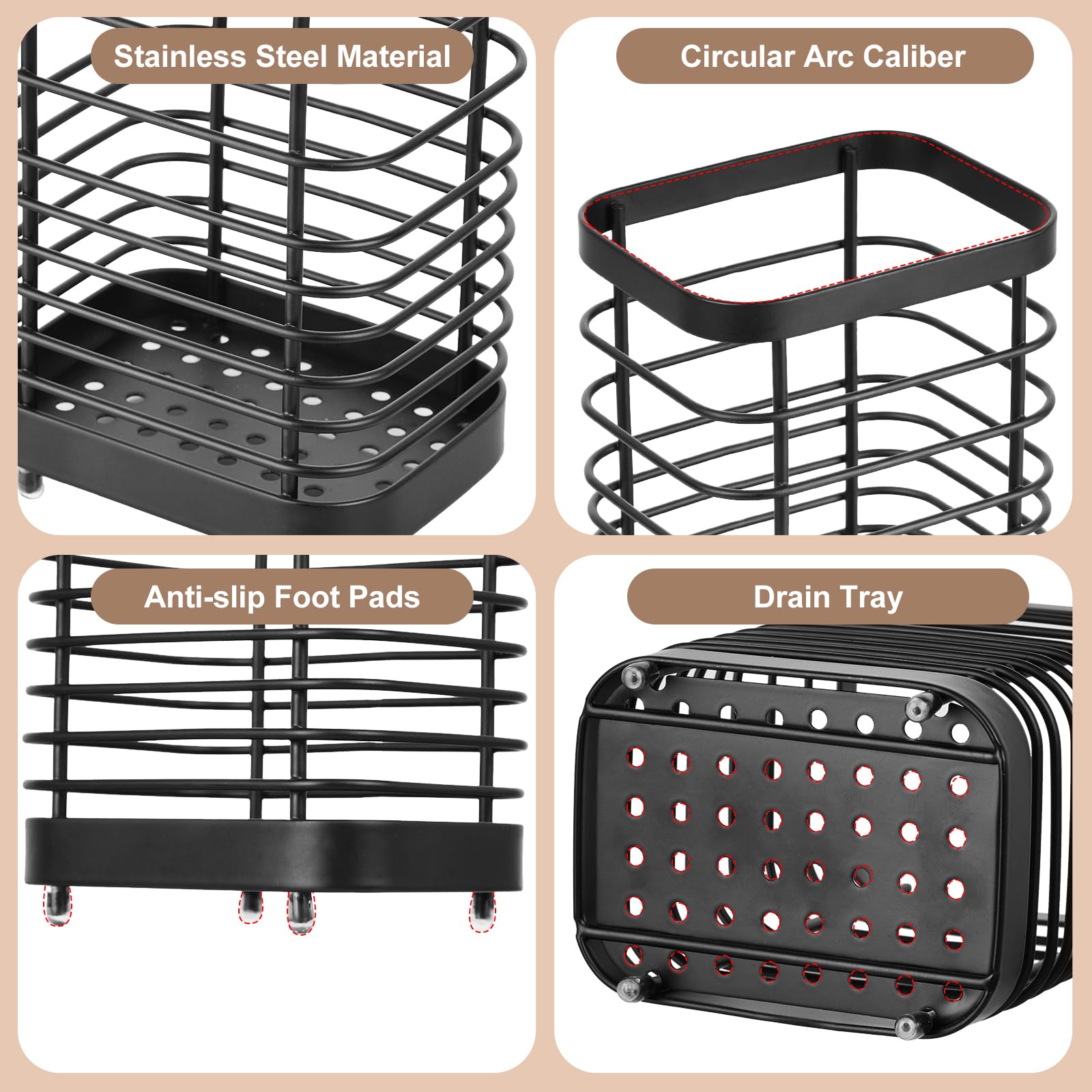 IWNTWY base estable con cuatro patas mantiene el soporte fijo.