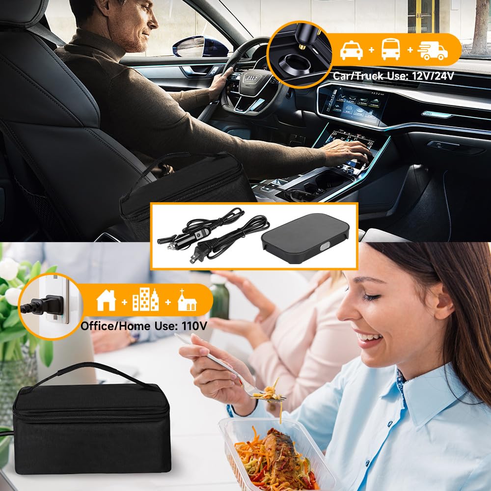 IXIIE uso en coche y oficina 110V para mantener comida caliente.