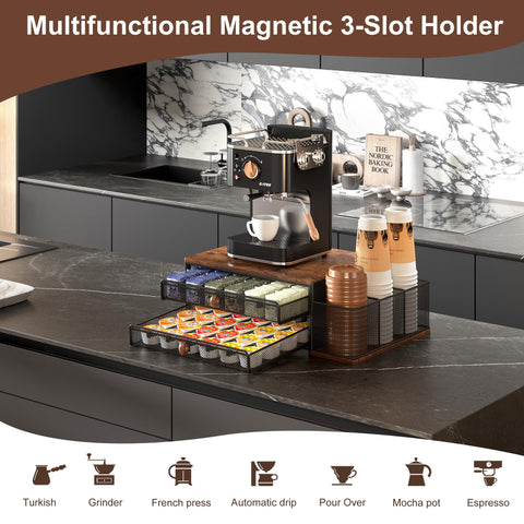 IZLIF Acabado negro elegante, diseño estable para cocinas modernas.