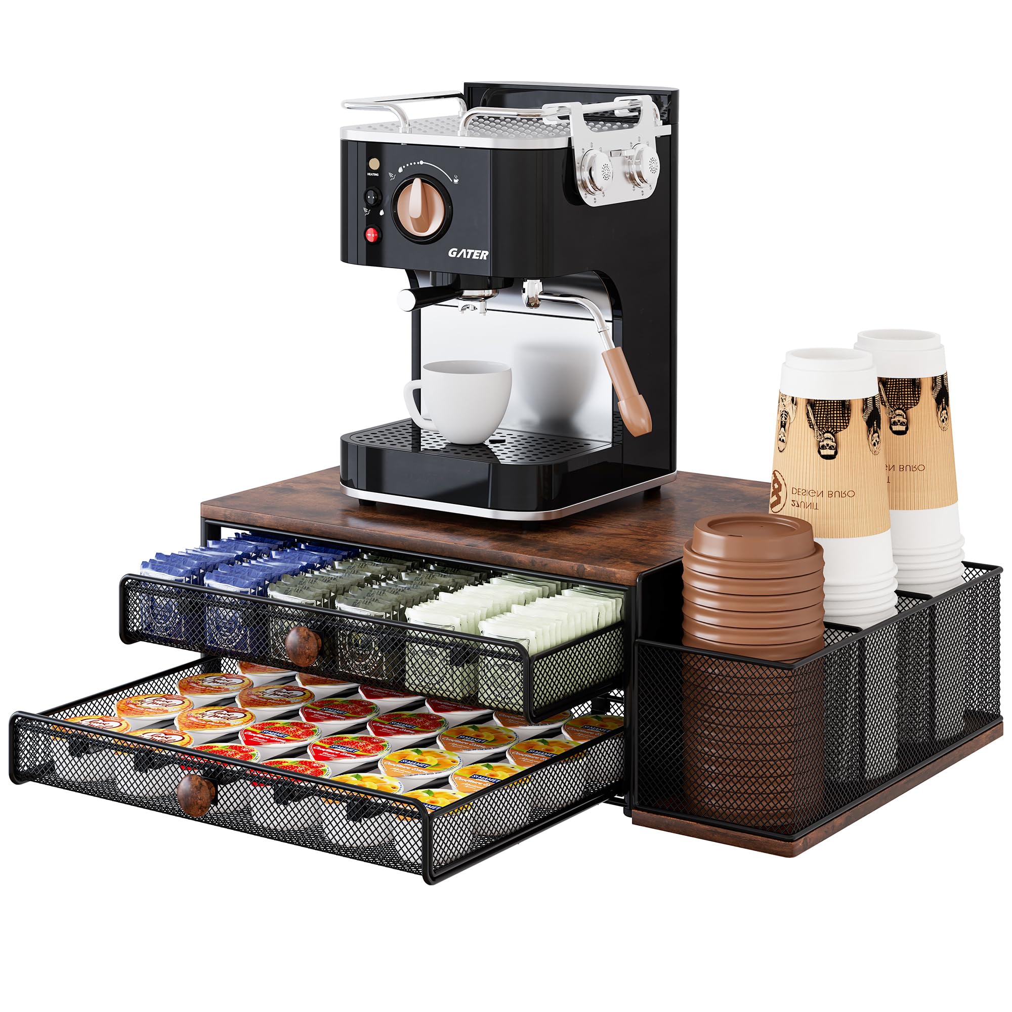 IZLIF Organizador de bar de café con capacidad para 60 cápsulas y acceso rápido.