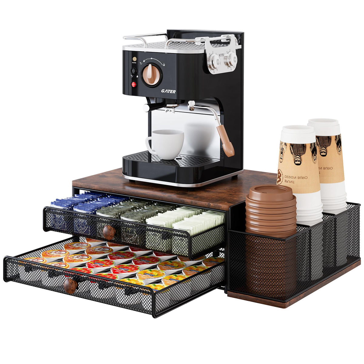 IZLIF Organizador de bar de café con capacidad para 60 cápsulas y acceso rápido.