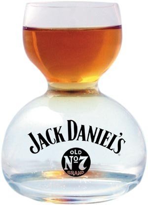 Jack Daniel's chaser jigger de doble burbuja para medir tragos con precisión