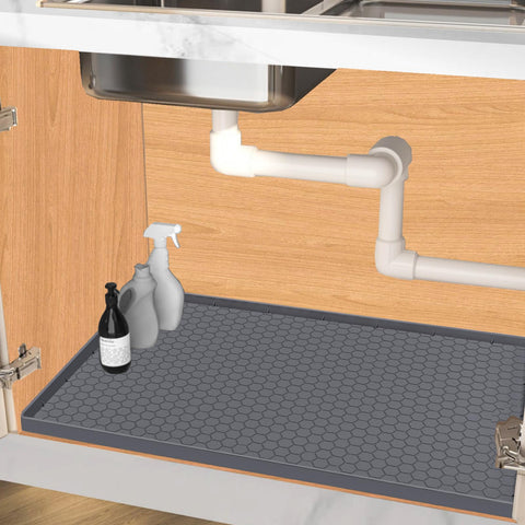 Jacooxi alfombra bajo fregadero 37x22, impermeable y fácil de limpiar para cocina.