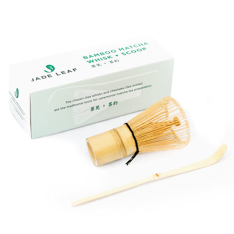Jade Leaf Matcha chasen bambú para batir matcha con textura suave