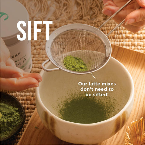 JADE LEAF MATCHA - distribución uniforme del polvo para bebida cremosa en casa