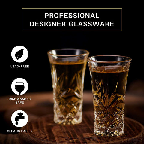 Vaso JAIEF de cristal sin plomo, apto para lavavajillas y uso diario.